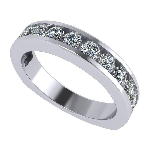 Men's Sterling Silver Cross Shank Design Wedding Band Ring w/ CZ Stones Men's Sterling Silver Cross Shank Design Wedding Band Ring w/ CZ Stones
